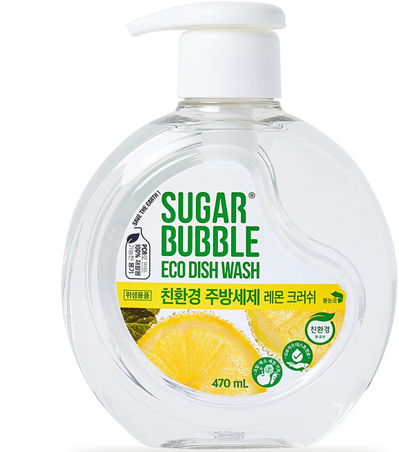 슈가버블 친환경 주방세제 레몬 크러쉬, 470ml, 1개