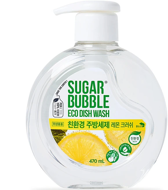 슈가버블 친환경 주방세제 레몬 크러쉬, 470ml, 1개 - 쿠팡