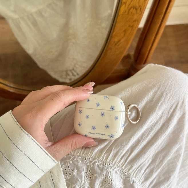 플러터 크림 무드 빈티지 감성 플라워 에어팟 케이스, 프로/프로2