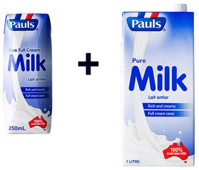 호주 자연방목 목초우유 폴스 멸균 우유 250ml 12개 + 1L 6개