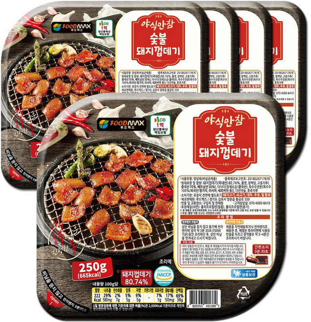 야식만참 숯불돼지껍데기, 5개, 250g
