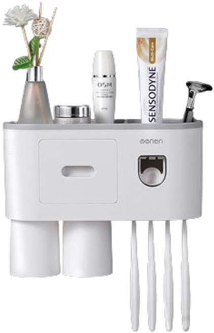 세이브커머스 멀티 칫솔 치약짜개 양치컵 걸이 칫솔꽂이, 1개