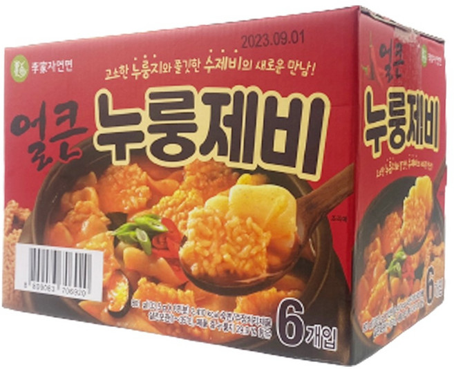 이가자연면 얼큰 누룽제비 133.5gx6개입, 133.5g, 1개