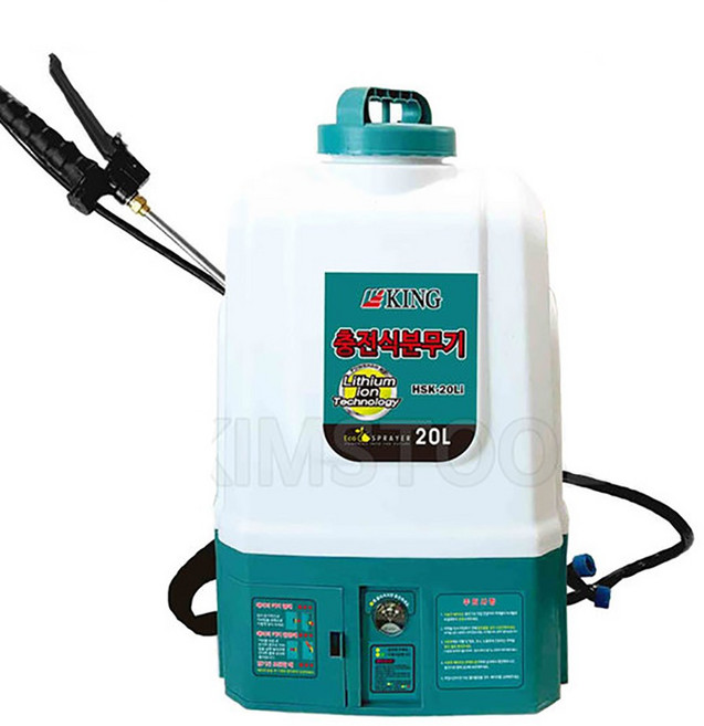 KING 충전식 분무기 HSK-20LI 소독 농약 방역 분무기, 1개