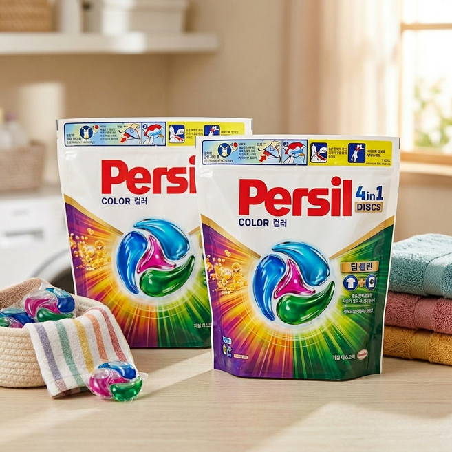 퍼실 디스크 캡슐 일반드럼겸용 세제 컬러, 2개, 38개입