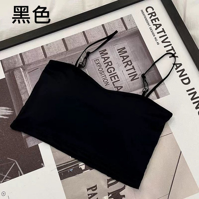 無痕細肩帶Bra一片式罩杯小可愛 裹胸防走光內搭