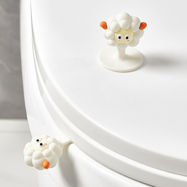 앙플러스 위생적인 다용도 변기 커버 뚜껑 손잡이, 화이트 양