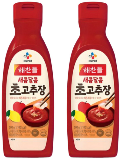 해찬들 새콤달콤 초고추장, 500g, 2개