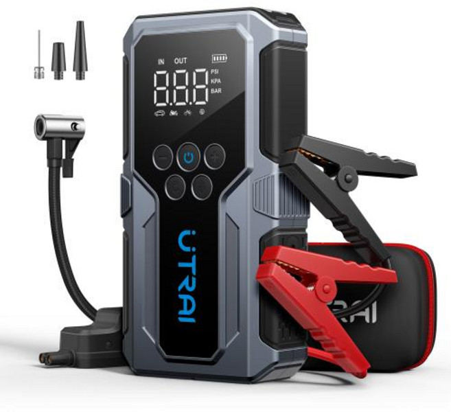 점프 스타터 UTRAI 1500A 자동차 보조베터리 휴대용 150PSI 공기 펌프 배터리 비상 부스터 시작 장치 2024, JS-9 1500A, 1개
