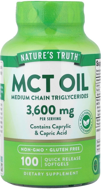 아이허브 Natures Truth 비타민 MCT오일 3600mg 빠른방출 소프트젤 100정, NTH11316, 1개 - 쿠팡