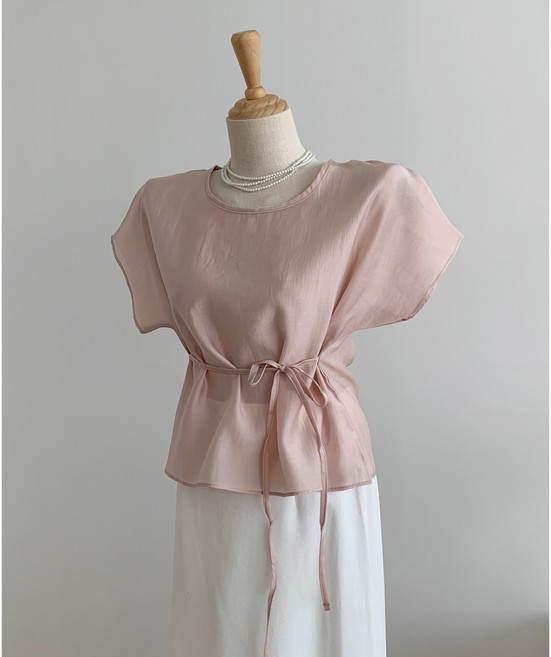 레이닝 2사이즈 텐셀 시스루블라우스