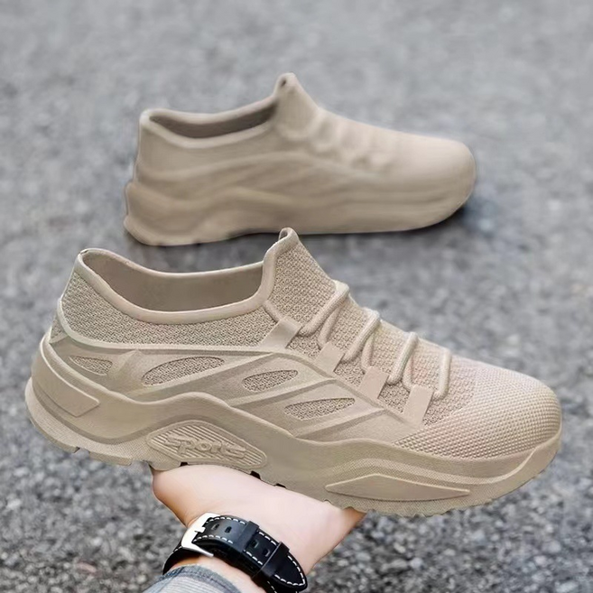 남성용 레인 부츠 가벼운 플랫 슈즈 미끄럼 방지 및 방수 주방 작업용 신발 스타일리시한 레인 부츠