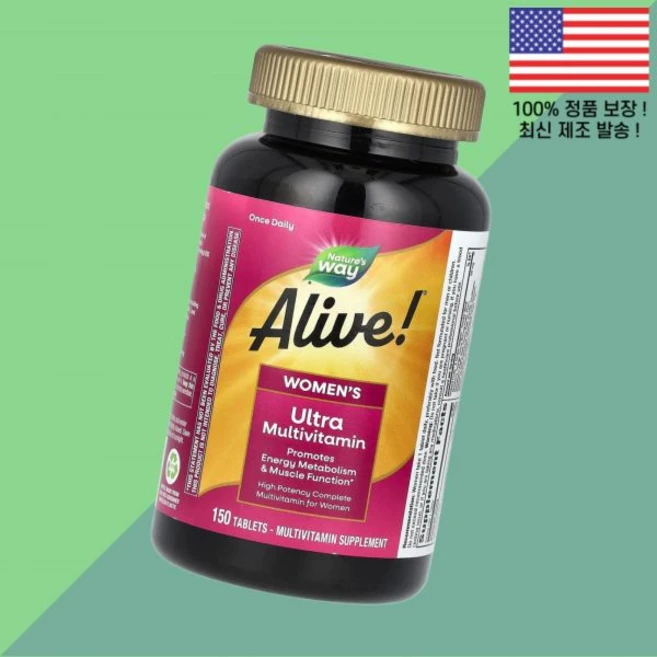 내추럴의 길 살아있음 우먼 여성 여자 울트라 종합비타민 멀티비타민 150정 Nature's Way Alive Women's Ultra Multivitamin 150 Tablet - 쿠팡