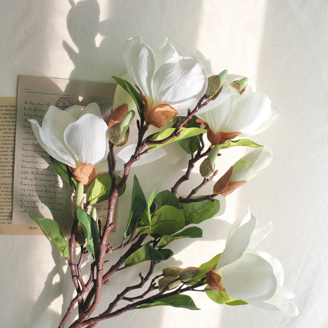 메이크유어홈 목련꽃 목련조화 생화같은 카페조화, 퍼플, 1개