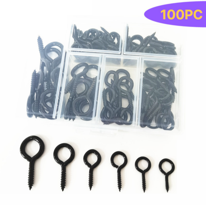 에스케이마켓 원형고리 스크류 나사못 원형고리 나사못, 1개, 블랙