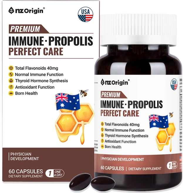 면역력을 높이는 호주산 프로폴리스 40mg 아연 C D 셀렌 요오드가 함유된 프리미엄 항산화 건강기능식품, 1개, 60정 - 쿠팡