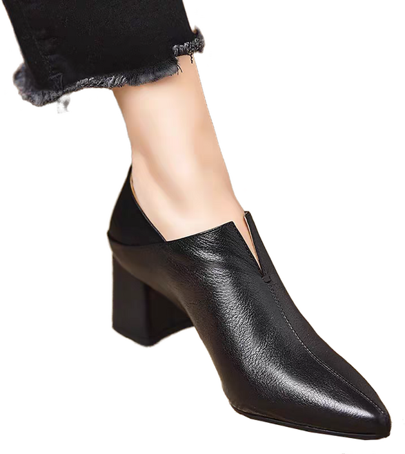 셀럽당 5.5CM여 뾰족한 끝 하이힐 쾌적 굵은 굽 단화M3055