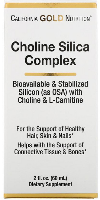 캘리포니아 골드 뉴트리션 콜린 실리카 Complex 콜라겐 Support 1floz (30ml) L 카르니틴 함유, 30ml, 1개