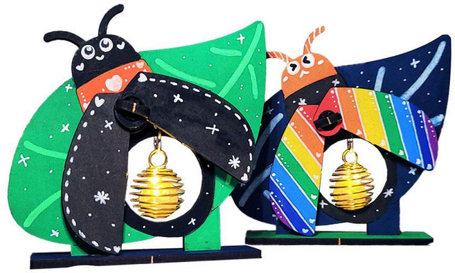 MDF 곤충 반딧불이 LED 무드등 만들기 학생 시니어 DIY 5개 단체선물 두뇌발달 복지센터