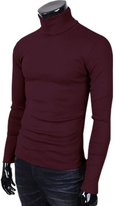 [뉴센] 늘어남 없는 목폴라티 면 스판 남자 목폴라 긴팔 목티