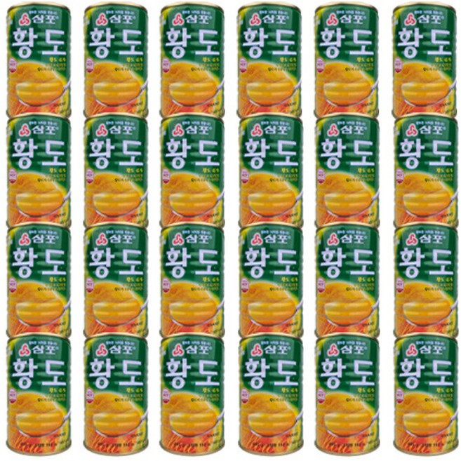 삼포 황도 슬라이스 통조림, 24개, 400g