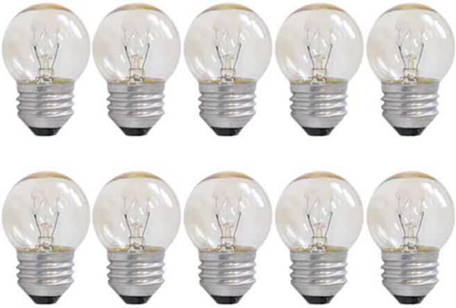 [투명/10개묶음] 일광전구 G40 백열전구 인치구 보올구 10W E26 투명, 전구색, 1세트