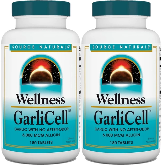 Source Naturals 소스내추럴스 웰니스 가를리셀 테블릿, 2개, 180정 - 쿠팡