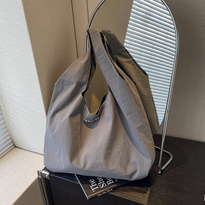 무니유유 데일리 가벼운 방수 바스락 나일론 대용량 캔버스 에코백 숄더백