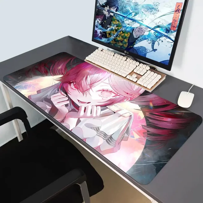 카사네 테토 마우스 패드 XXL 게이밍 액세서리 사무실 키보드 데스크 매트 논슬립 노트북 대형 고무 애니메, 11 00x300x2mm, 01 BLACK2