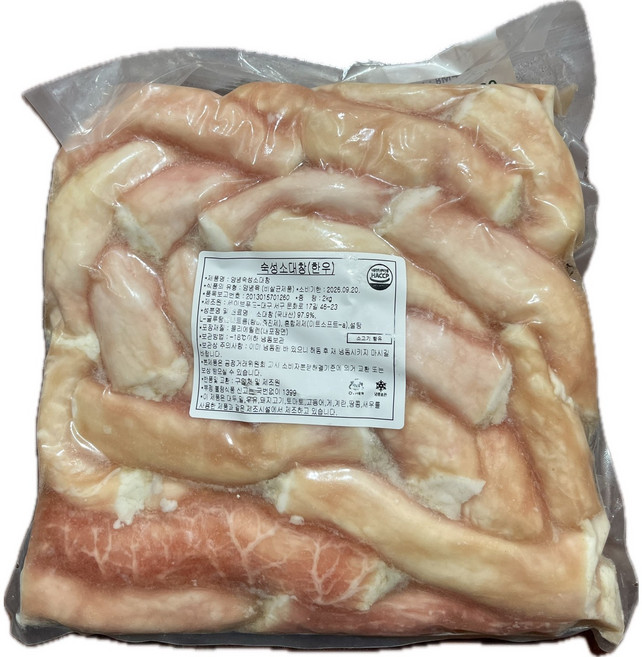 숙성 소대창 (한우/냉동) 2kg - 아이스팩 ~ 내 무료제공 (추가 필요시 별도 문의), 1개