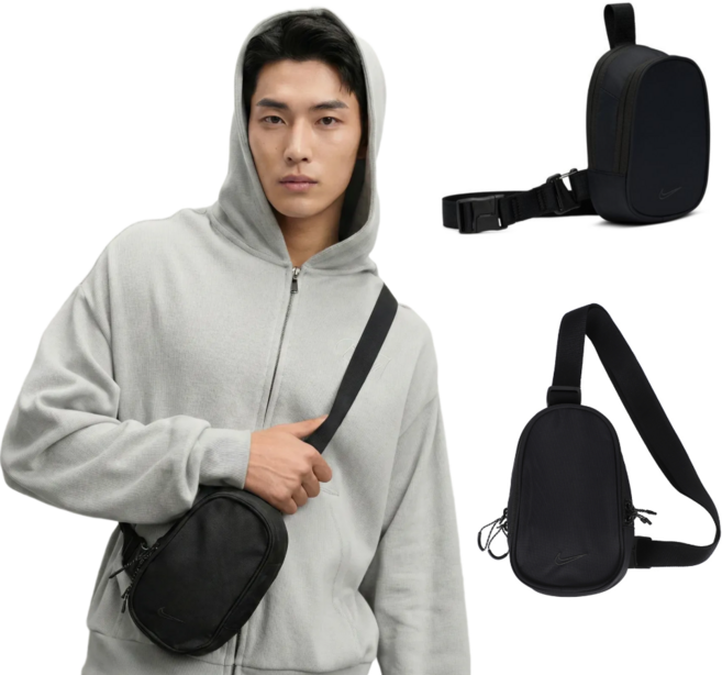 나이키 공용 크로스백 슬링백 러닝 트레이닝 여행용 검정 1L 웨이스트백 짐가방 보조가방 미니백