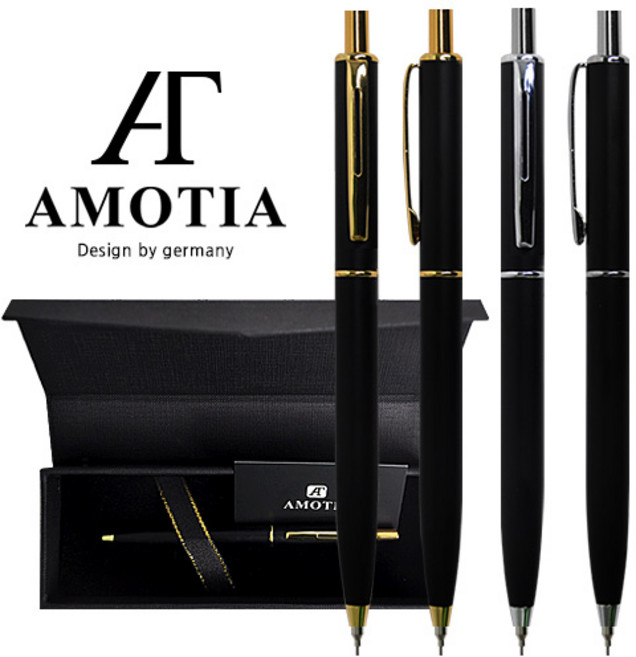 아모티아 네셔매트 금속 샤프 무료 이니셜 각인 무료 전용케이스 및 쇼핑백 가죽파우치 증정 당일발송, 아모티아 네셔 금속샤프 실버