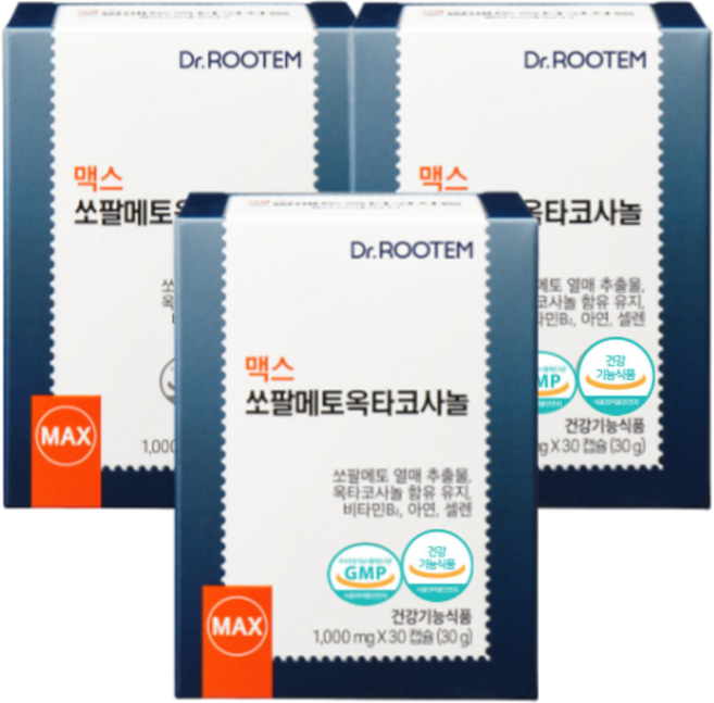 닥터루템 맥스 쏘팔메토 옥타코사놀 30g, 30정, 3개