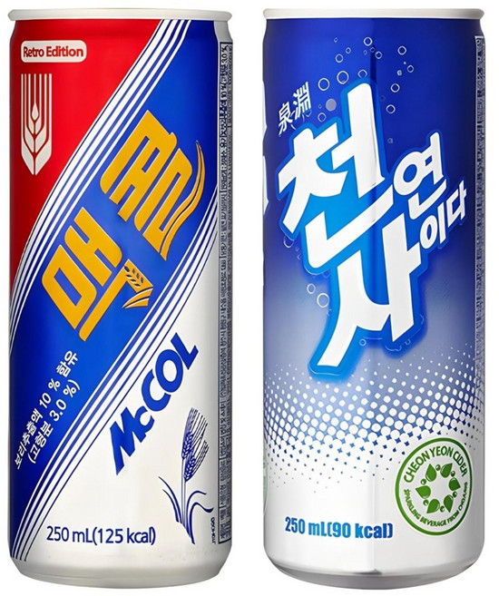 1+1 맥콜250ml*30캔+천연사이다250ml*30캔_ 총 60캔, 60개, 250ml
