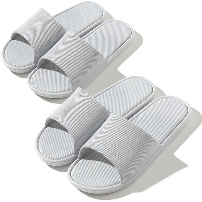 1+1 미끄럼방지 슬리퍼 방수 호텔 남자 여자 커플 욕실슬리퍼, 1개, 그레이