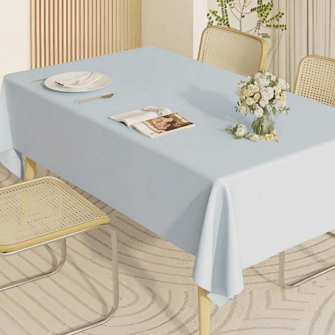 주름 없는 단색 방수 테이블보 라이트 럭셔리 빈티지 내열성 커피 테이블보, 160*300cm, 살구회, 1개