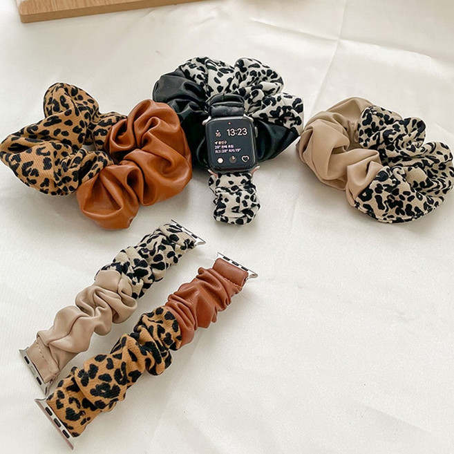 워치 호피곱창밴드 스트랩 레오파드 호피무늬 호피곱창 곱창머리끈, 1개, 상세페이지 참조