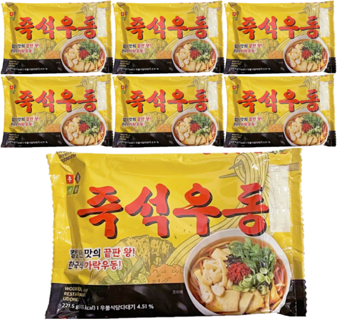 우불식당 즉석우동, 221.5g, 7개