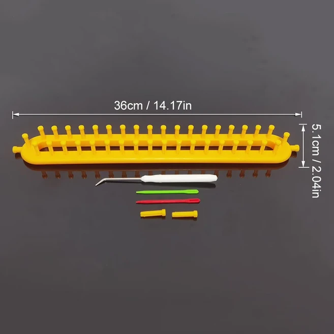 긴 핸들 직조 도구 뜨개질 직기 DIY 공예 직조 직기 양말 모자 목도리 바느질 도구 초보자를위한 36cm 길이, 01 1 set, 1개