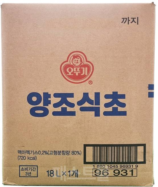 오뚜기 양조식초(BIB), 18L, 3개