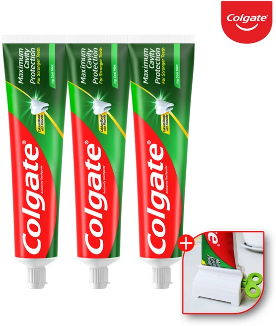 콜게이트 충치예방 고불소 잇몸 시린이 쿨민트 치약+치약짜개, 175g, 3개 - 쿠팡