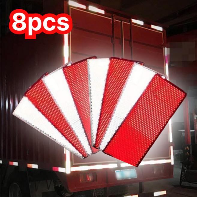 야간 차량 안전 고휘도 반사 스티커 8p 세트, 1세트, 레드4개 + 화이트4개