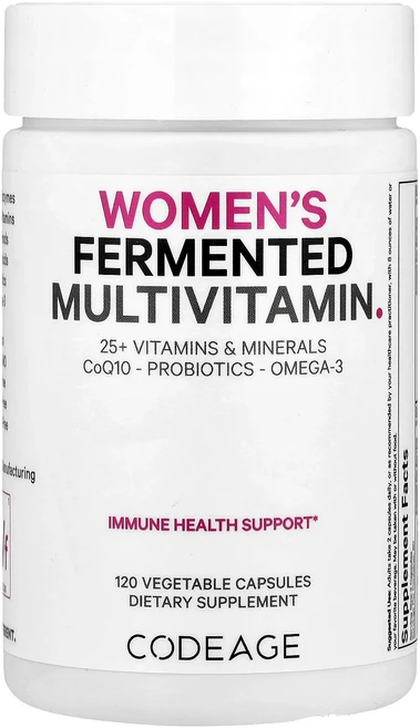단백질 비타민 철분 마그내슘 칼슘 Codeage 여성용 발효 종합비타민 베지 캡슐 120정 고루고루섭취해주세요, 1개 - 쿠팡