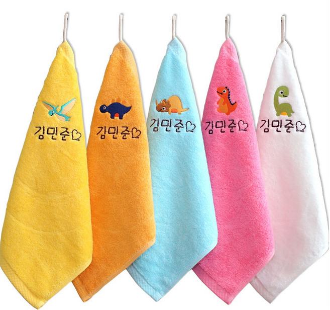 아이맘 어린이집수건 이름자수 고리타올 코마사 항균 40수, 공룡 프렌즈, 5개