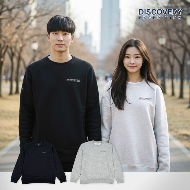 25년신상품 디스커버리 맨투맨 덴버 세미 오버핏 긴팔 티셔츠