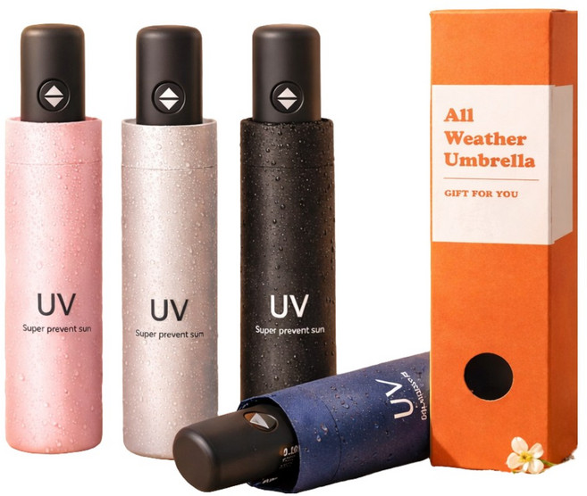 퀴나엘 접이식 3단 자동 우산 자외선 차단 암막 양산