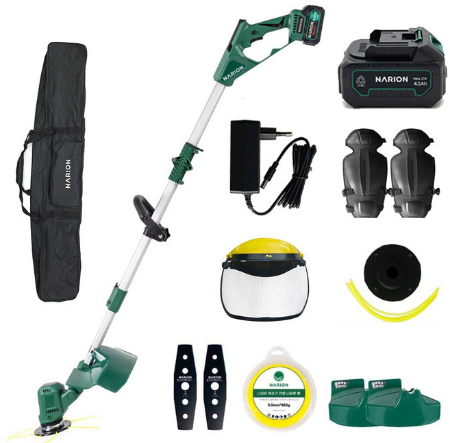 나리온 충전 예초기 충전식 무선 전동 전기 예취기 벌초 제초, 2.배터리2개세트, 1개