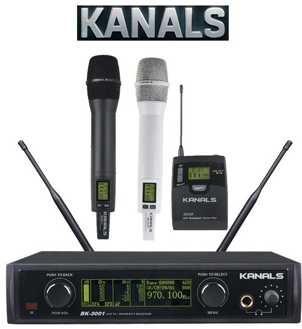 카날스 최고급형 무선마이크 BK-3001 행사용 공연용 방송용 콘서트용, 핀마이크