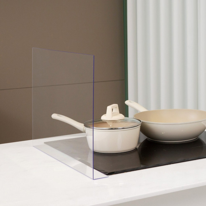 리앤홈 가스렌지가림막 싱크대물막이 투명 인덕션가드 기름튐방지 프리미엄국내산, 1세트