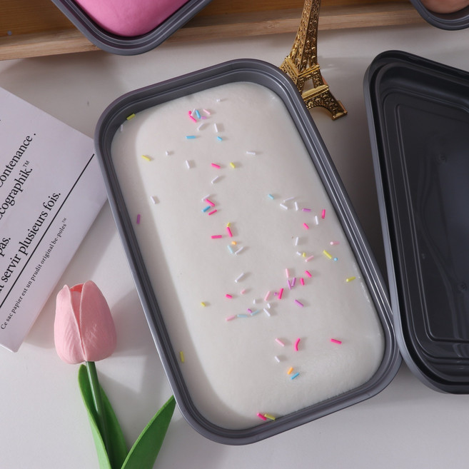 대용량 박스 아이스크림 스퀴시 말랑이 모찌 주물럭 슬라임 장난감스트레스 볼 완화 해소 슬로우 라이징, 1개, 150g, 밀크